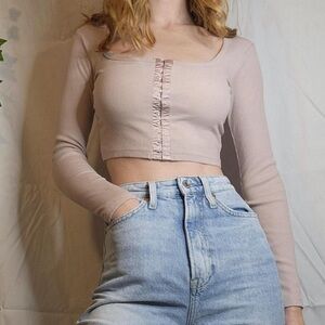 Victorias Secret Corset Long Sleeve Sweater Top